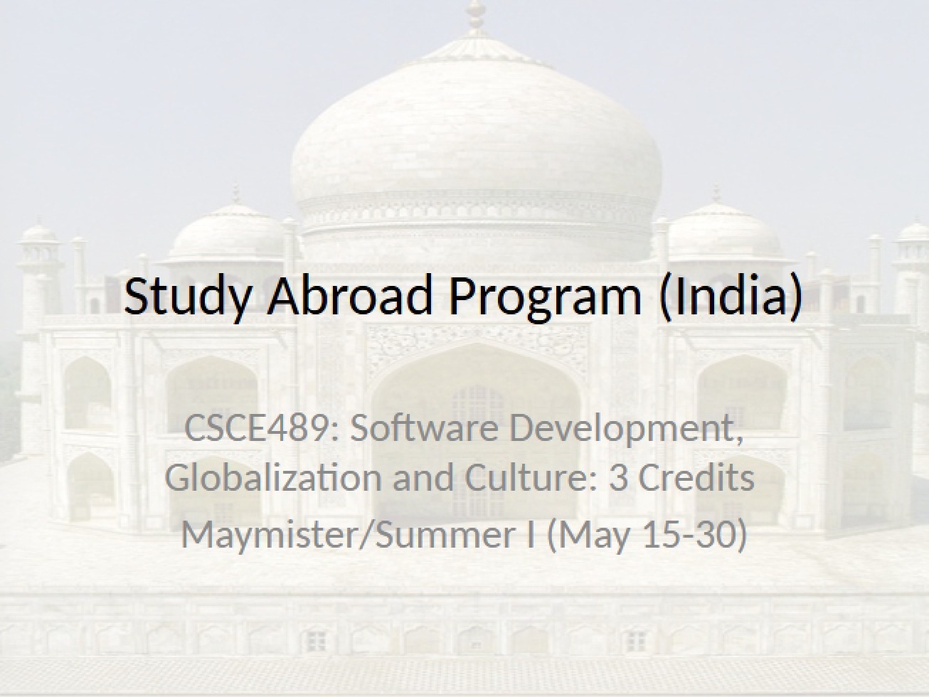 Study Abroad Program in India