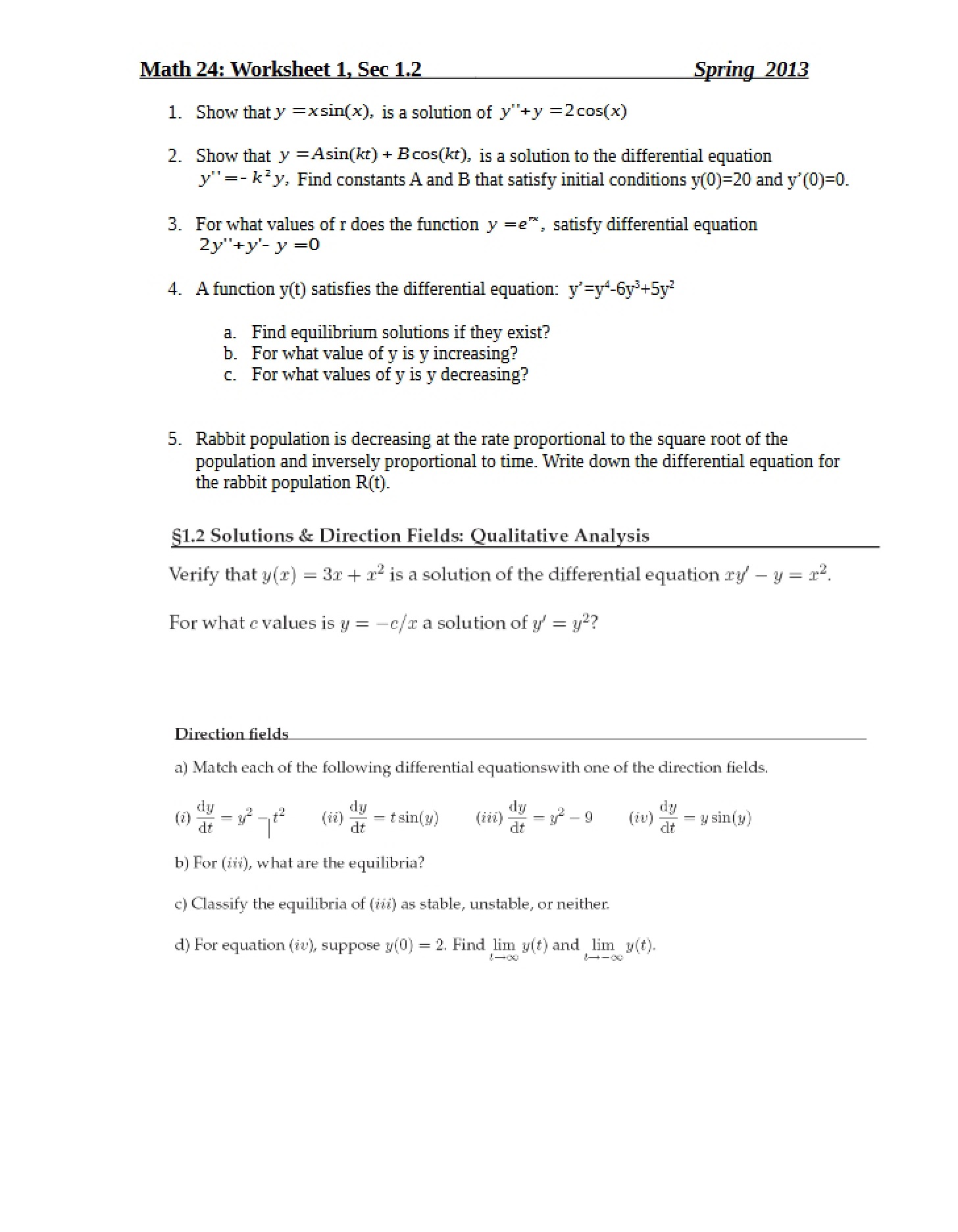 Worksheet 1 (S13)
