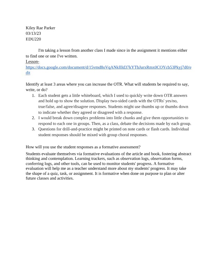Strategies for Boosting OTR and Student Engagement