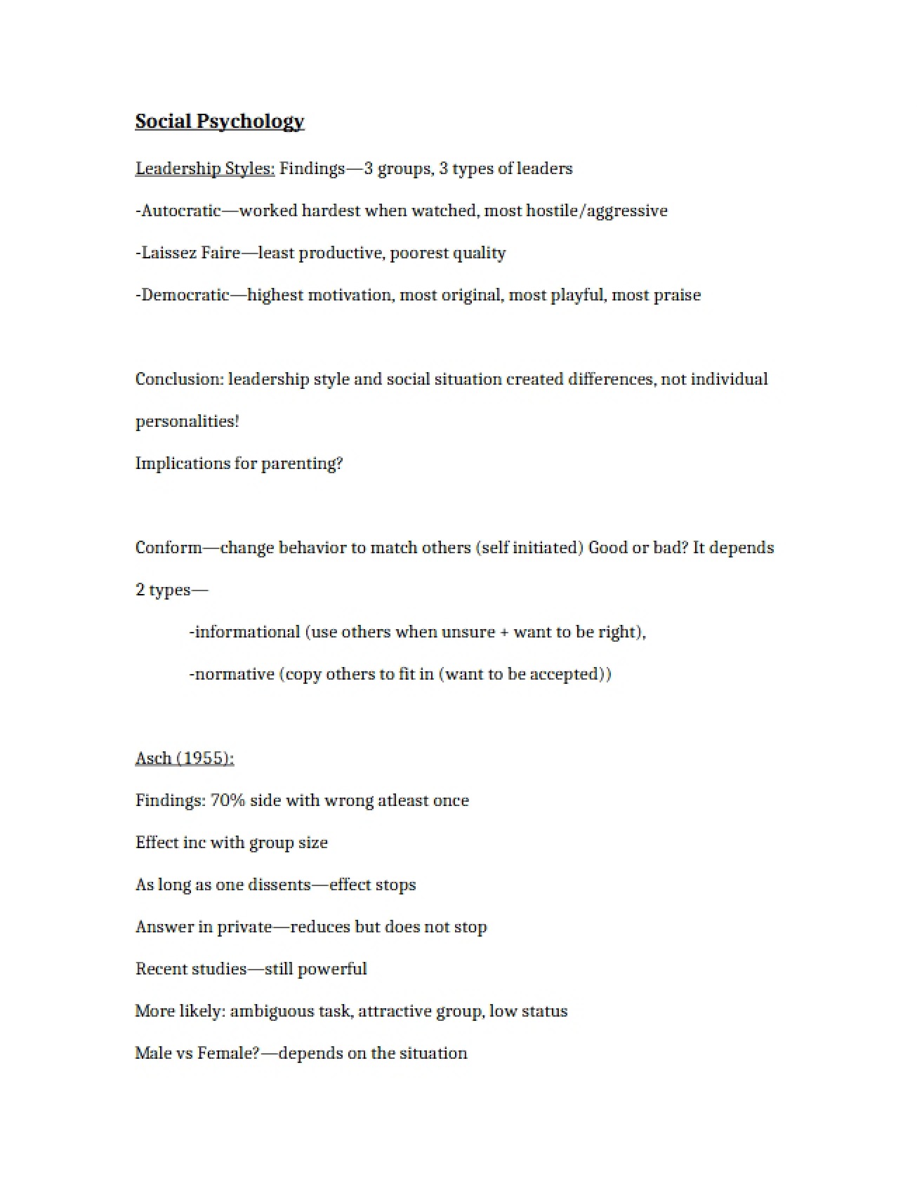 Lecture Material for Psychology