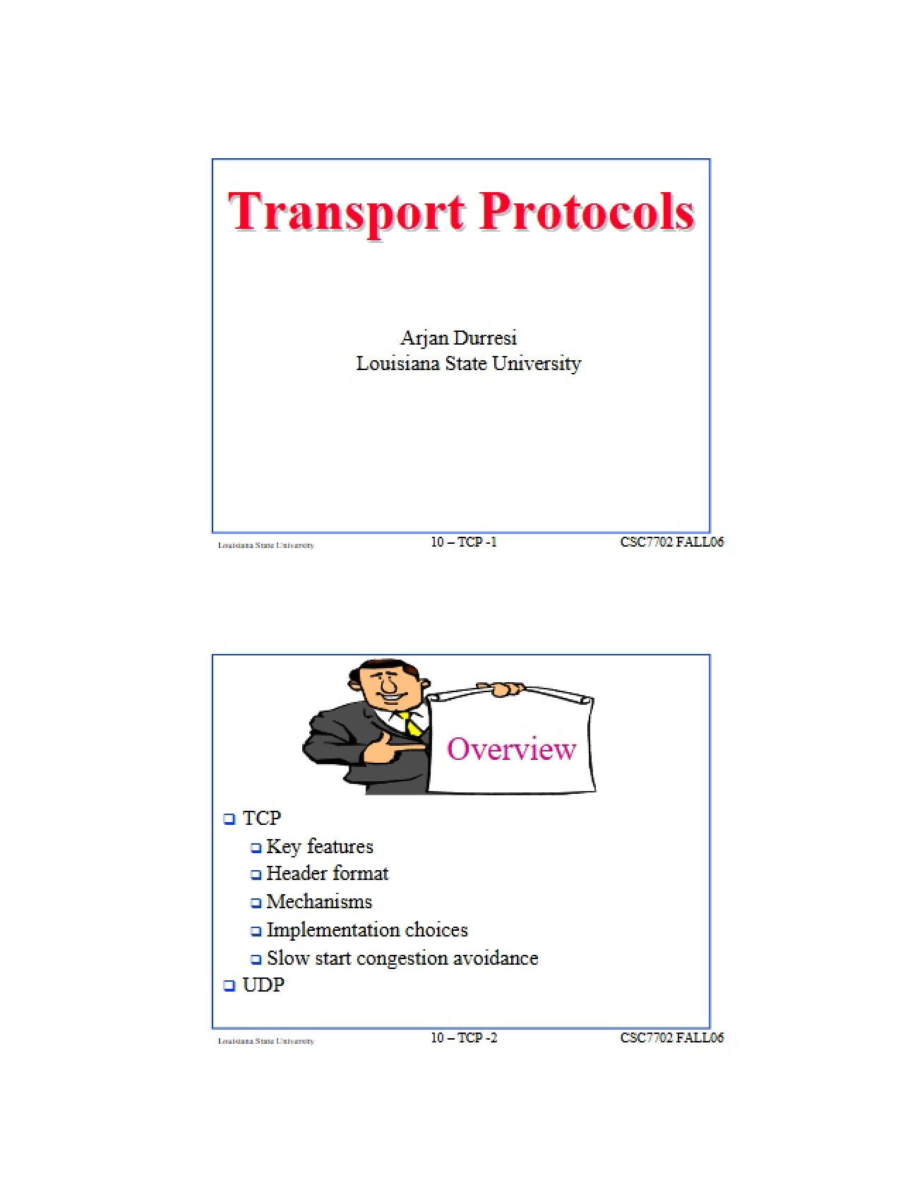 Protocols for Transport