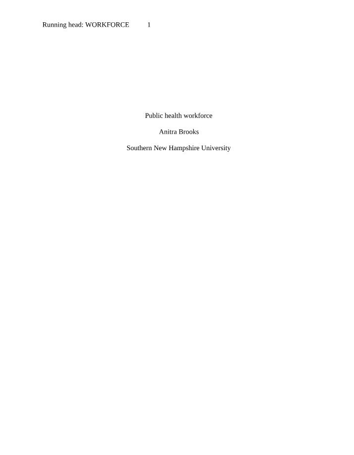 Key Factors Impacting Public Health Workforce