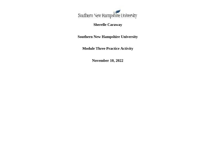 CJ 340 Module Three Practice Activity Summary