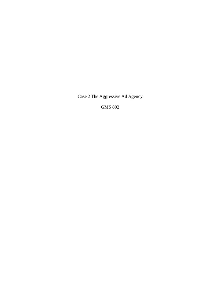 Ethical Issues and Possible Solutions for The Aggressive Ad Agency