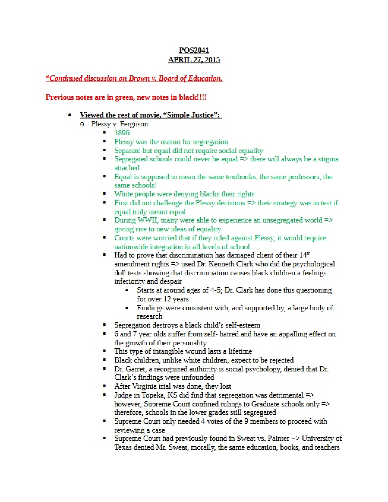 Lecture Notes on American National Government