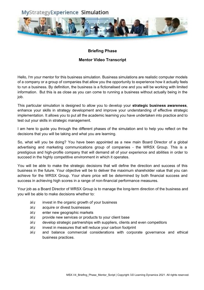 Mastering Strategic Business Management