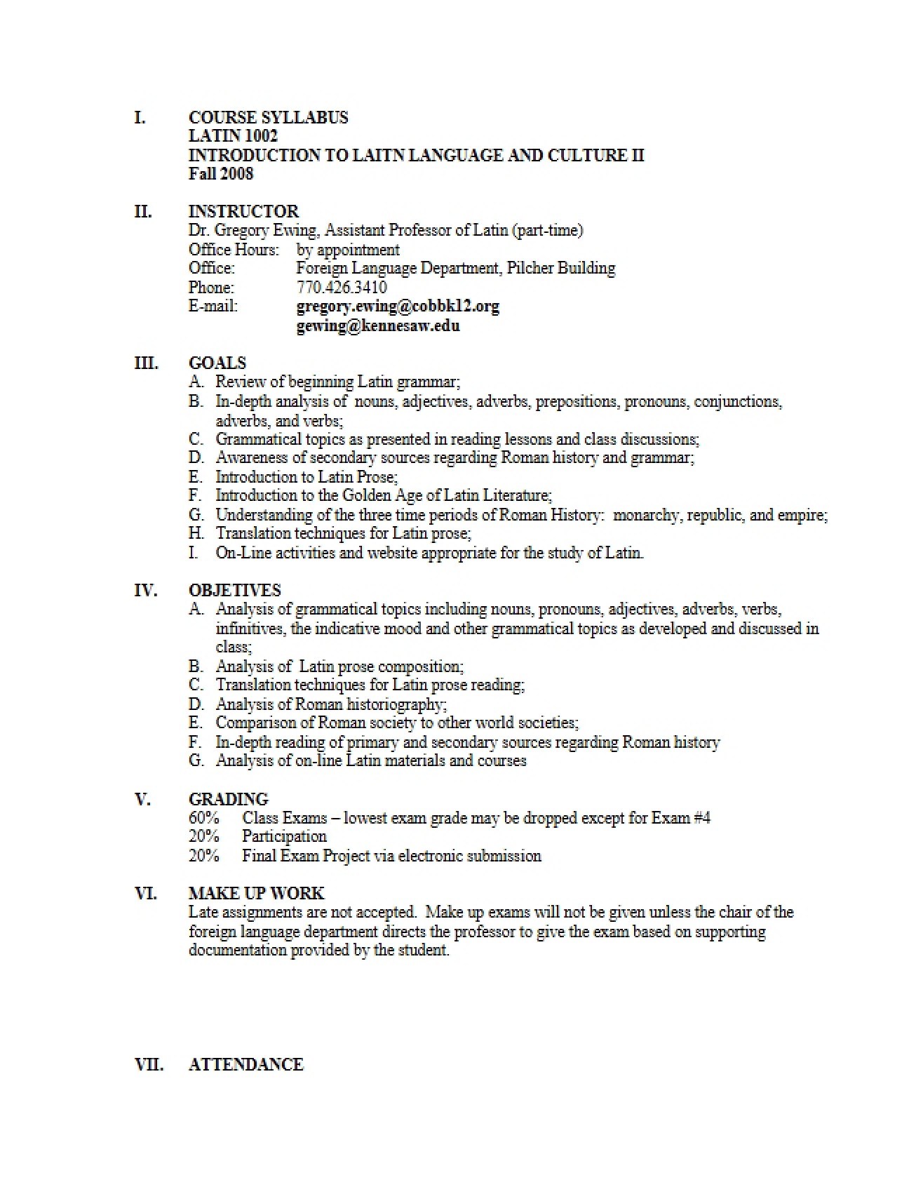 LATN 1002 Academic Plan