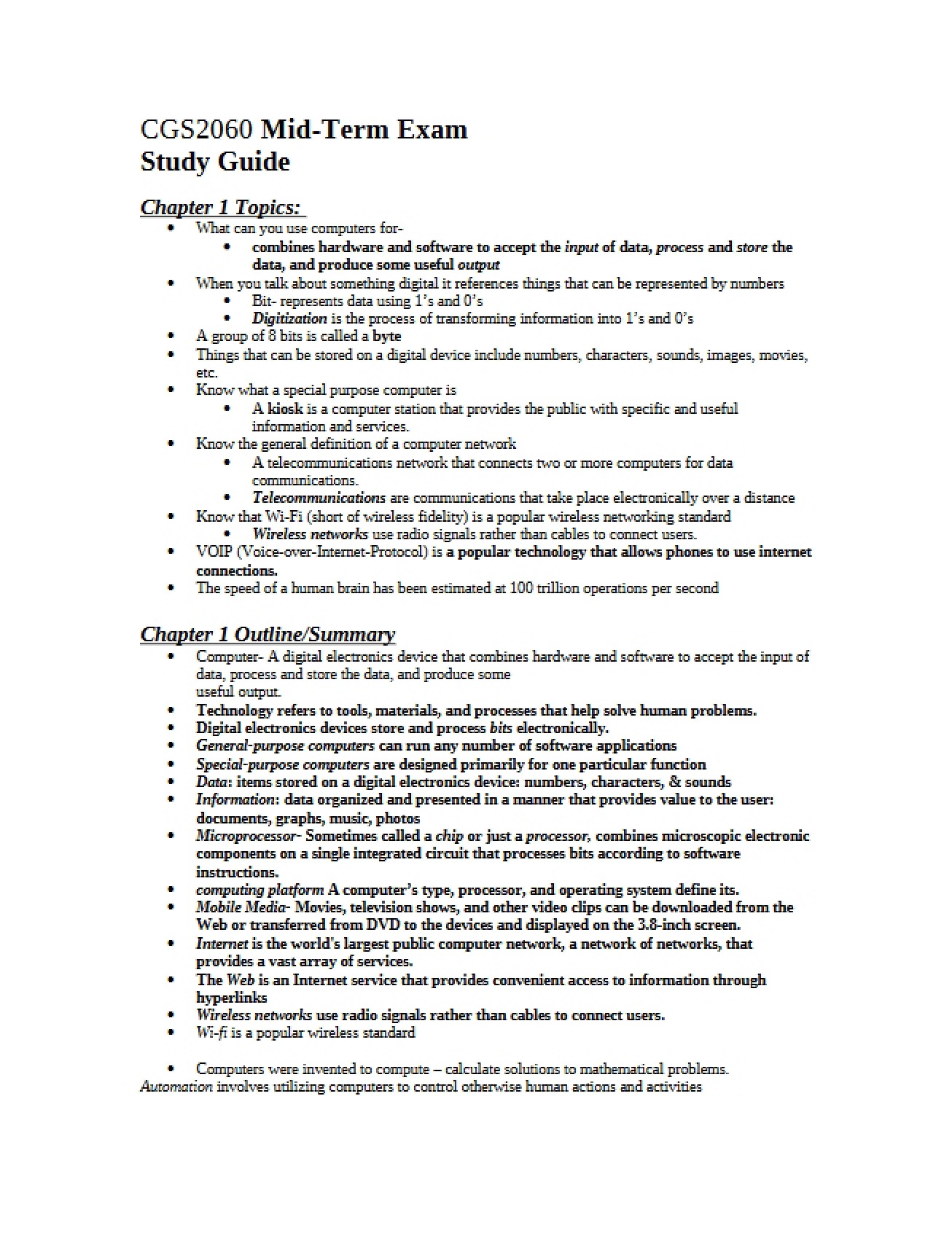 Computer Fluency Prep Material