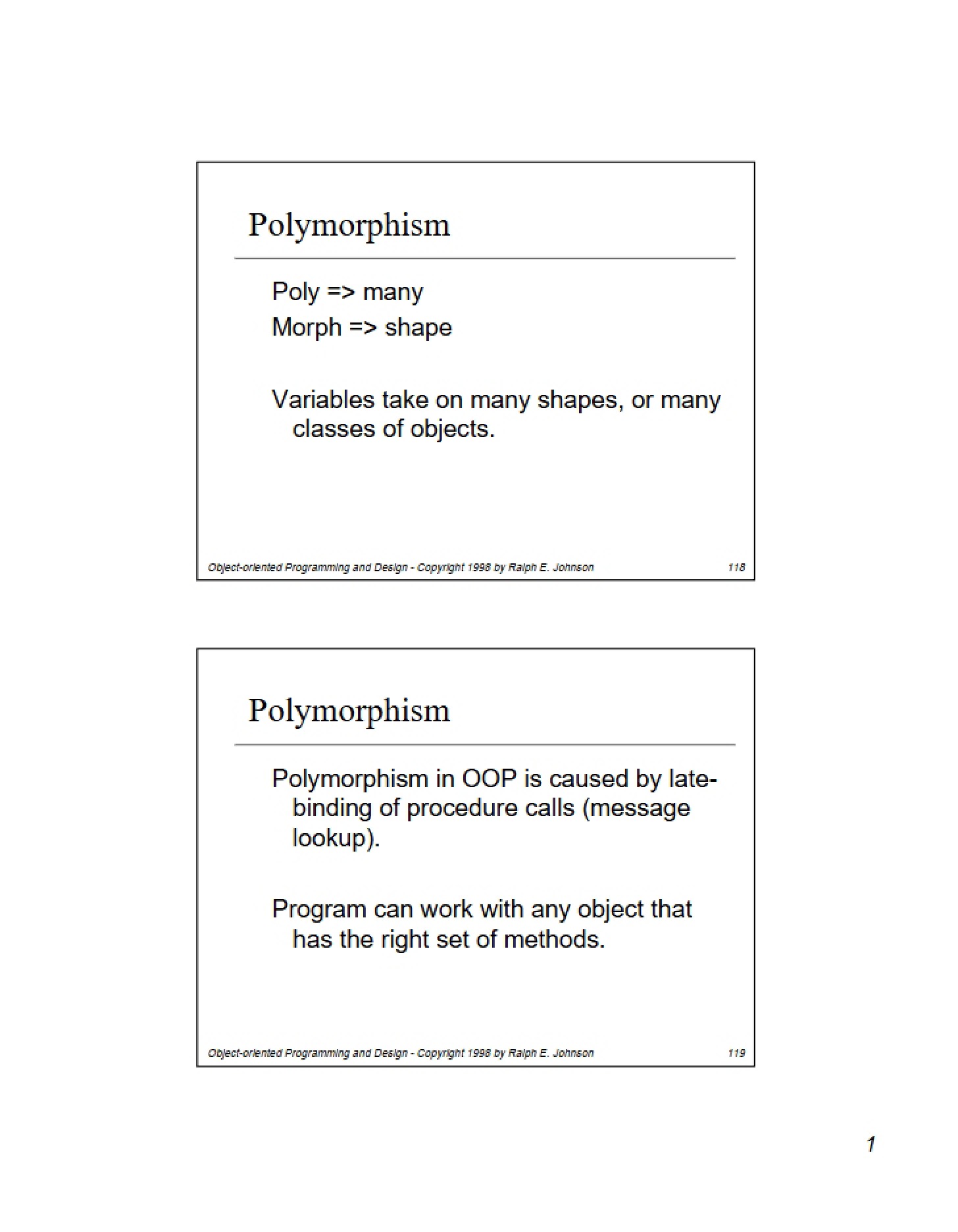 Polymorphism Concepts