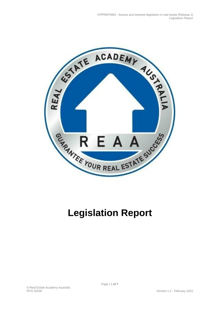 Legislation Report Delta