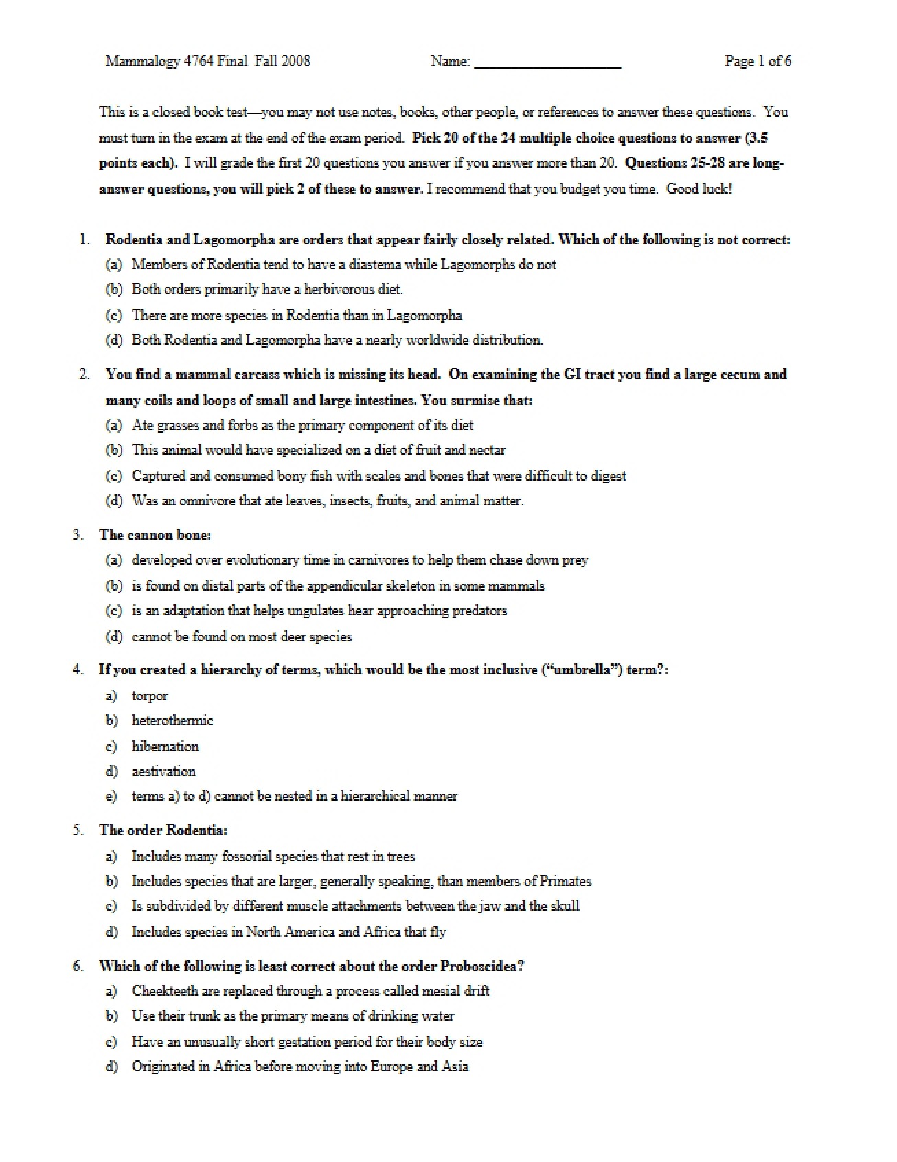Fall 2008 Final Exam
