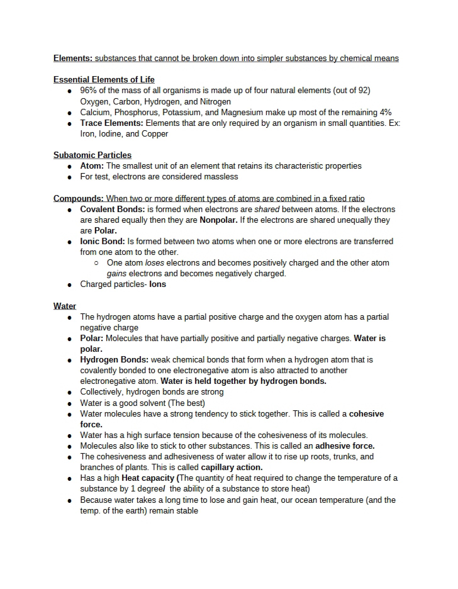 Elements Overview