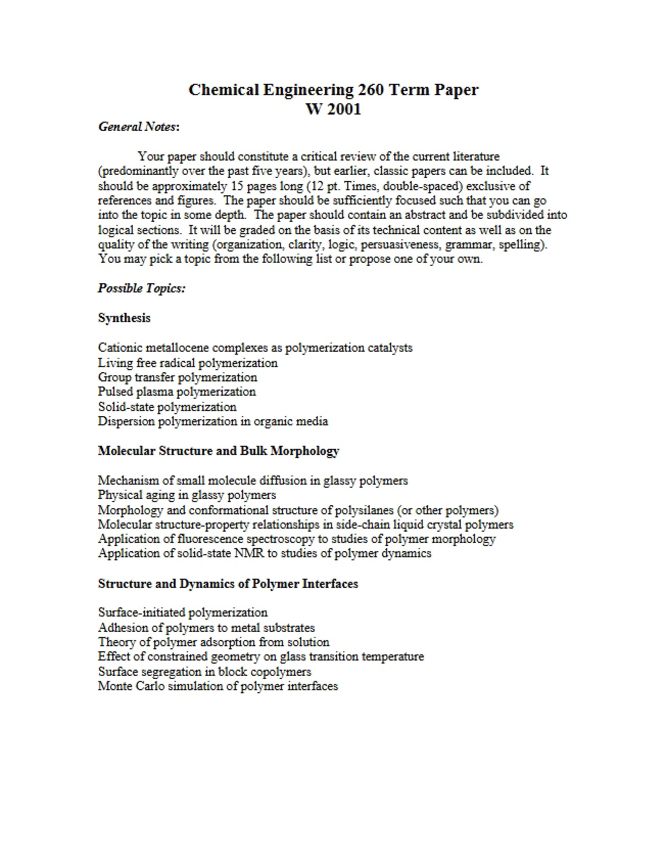 Polymer Science Term Paper