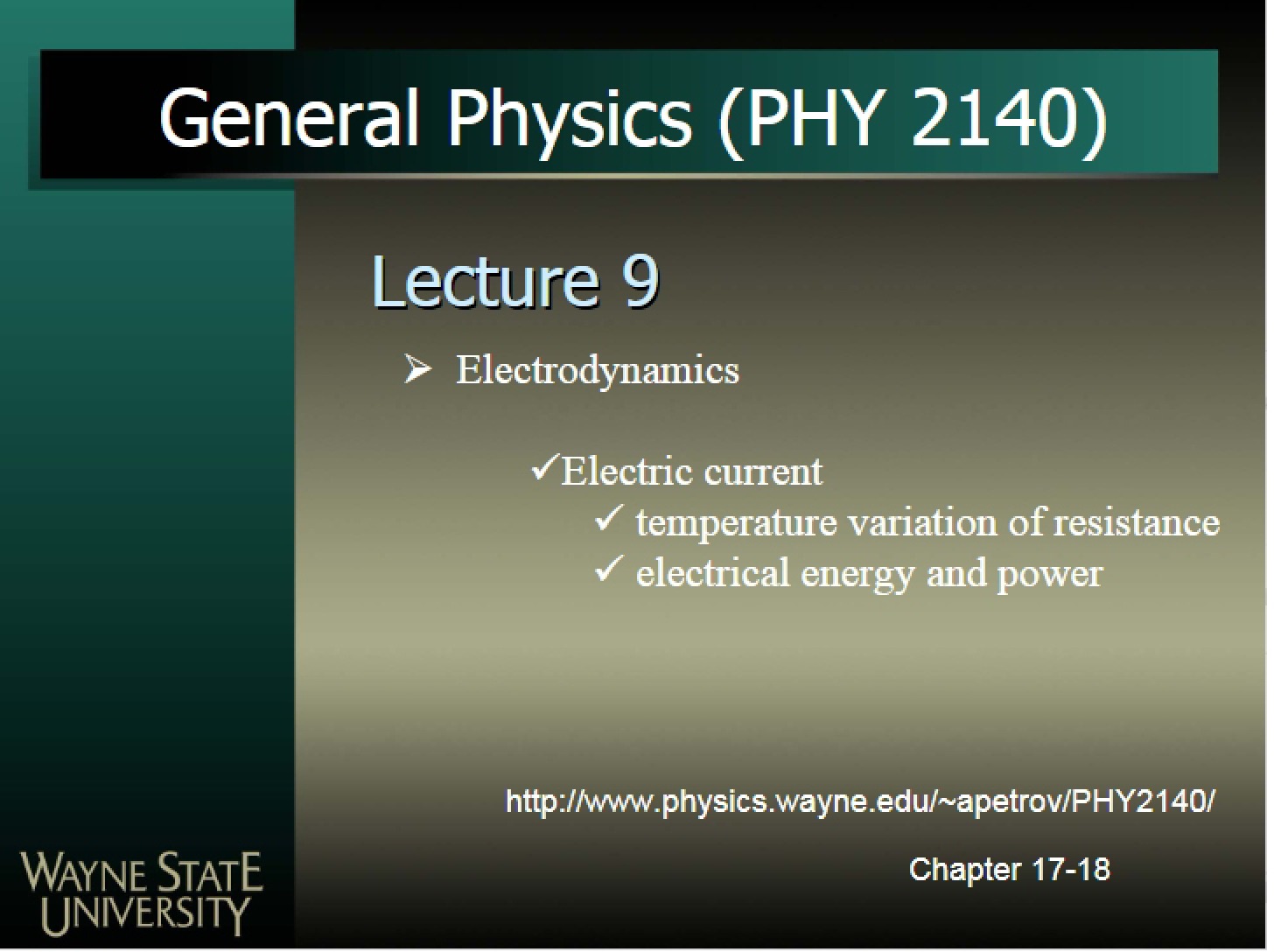Class Lecture Summary