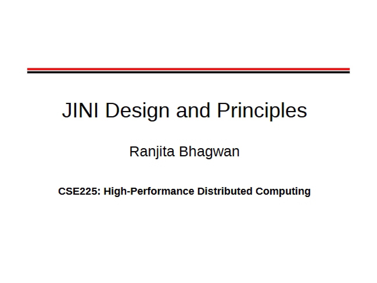 Principles of JINI Design