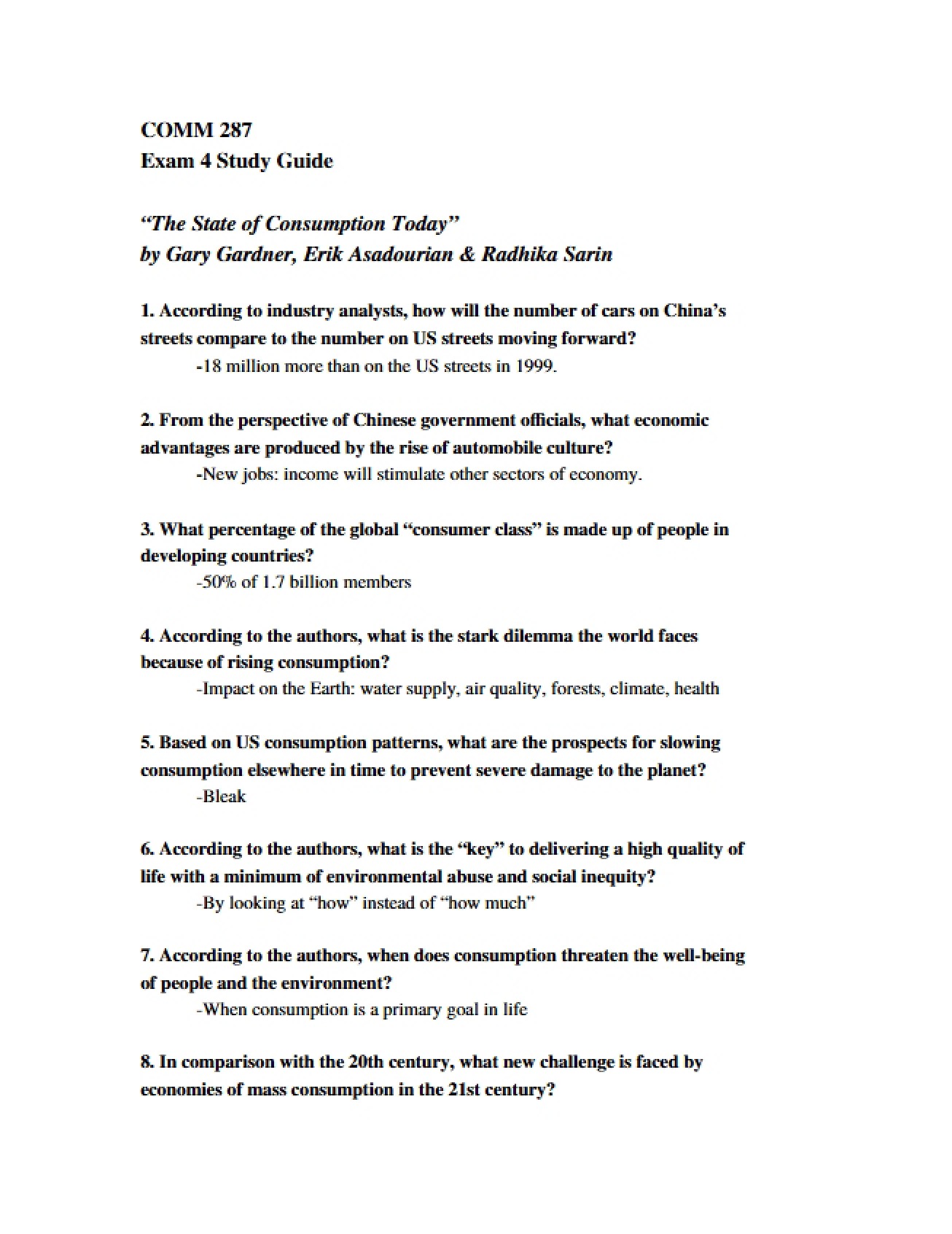 Guide for Fourth Exam