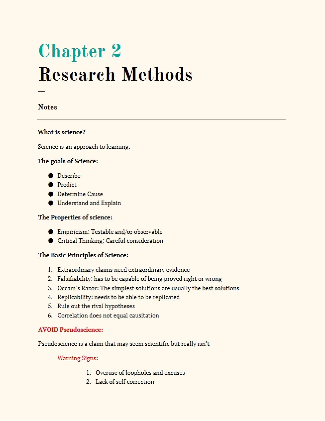 Research Methods (Chapter Two)