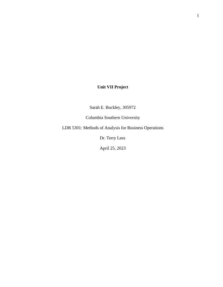 Hilton Hawaiian Village Beach Operations Analysis - Unit VII Project