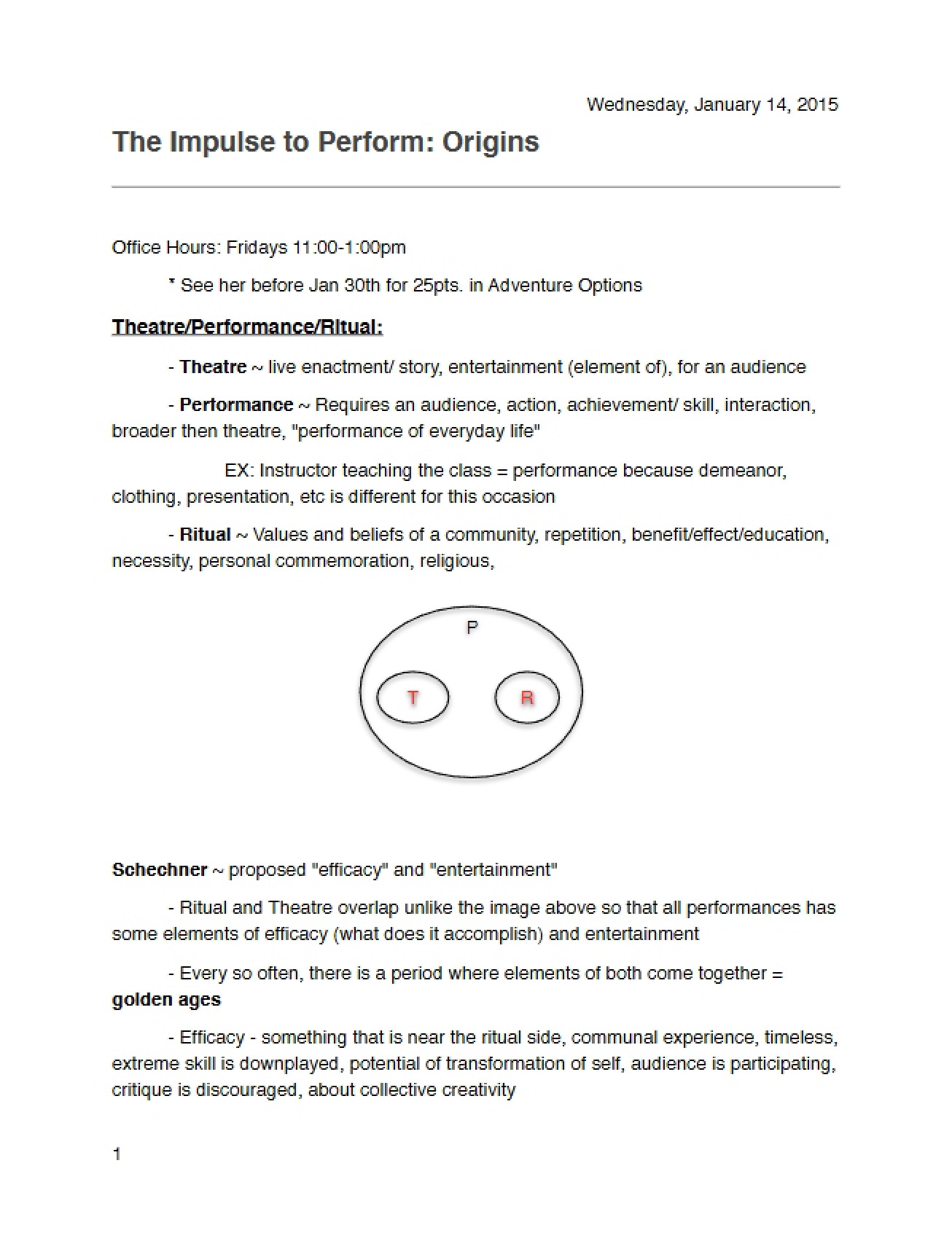 Origins of the Impulse to Perform