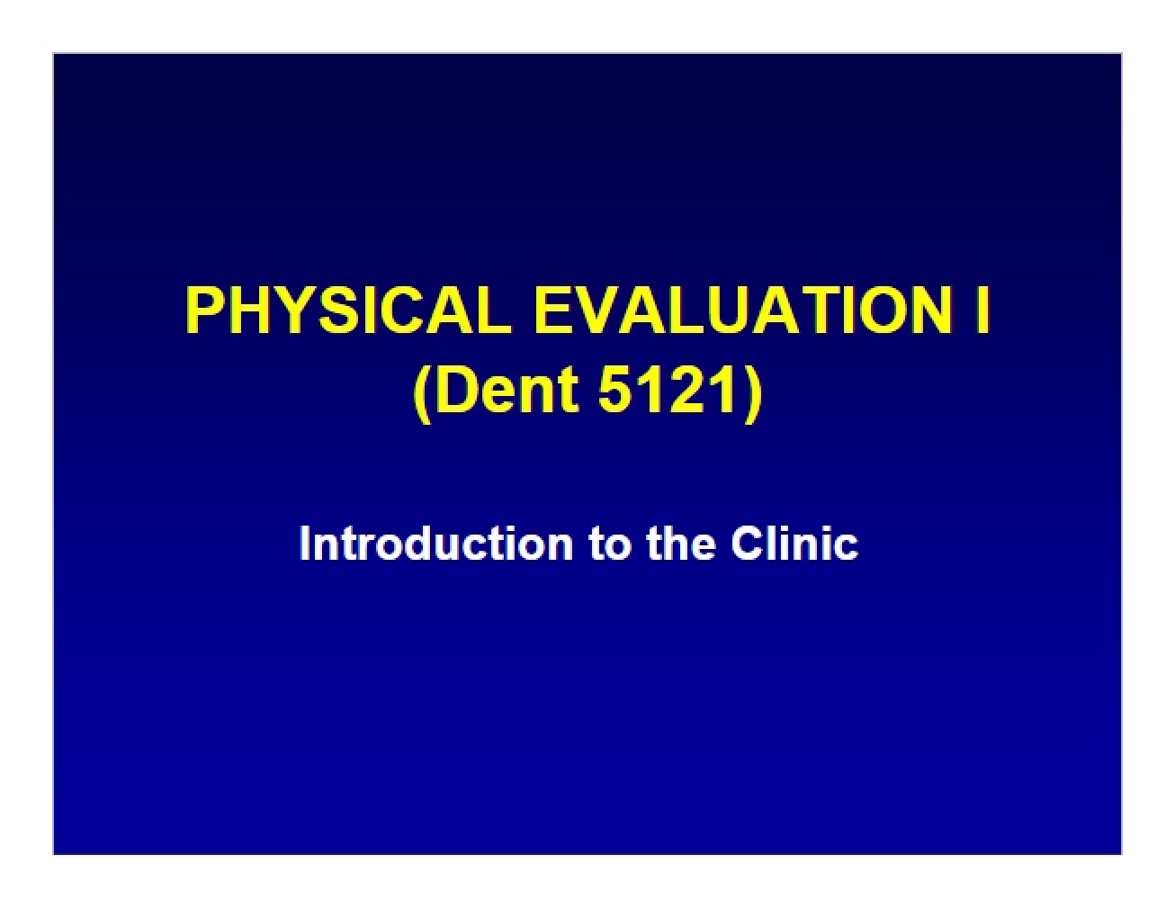 Clinic Introduction