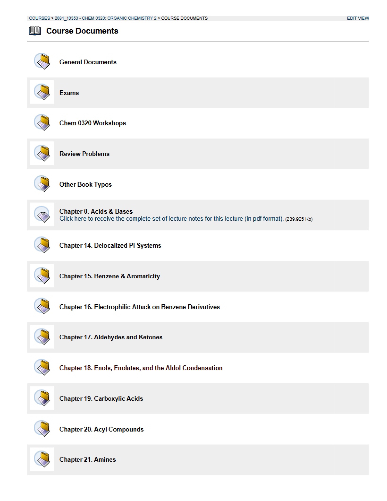 Documents for Organic Chemistry 2