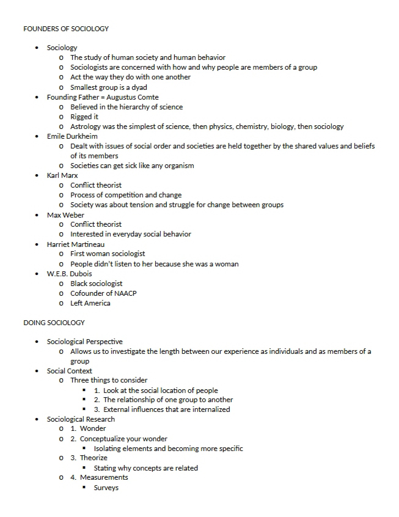 Founders of Sociology - Introductory Sociology
