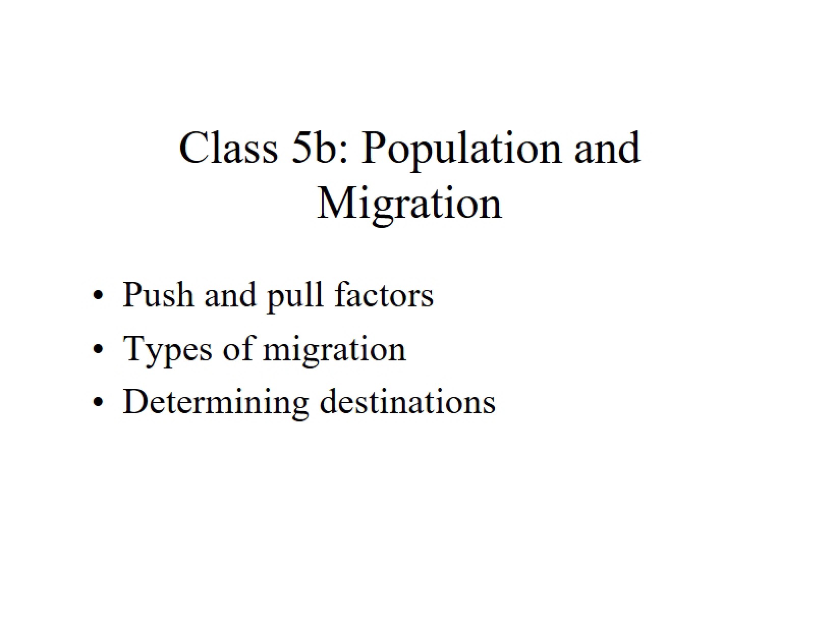Migration and Population