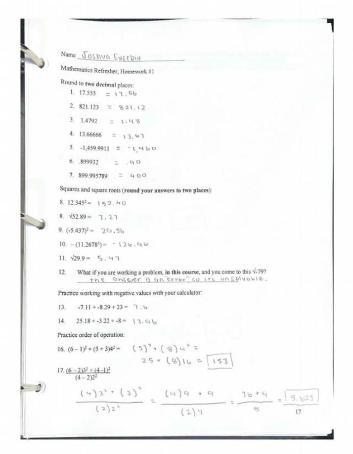 Homework 1 - Mathematics Refresher