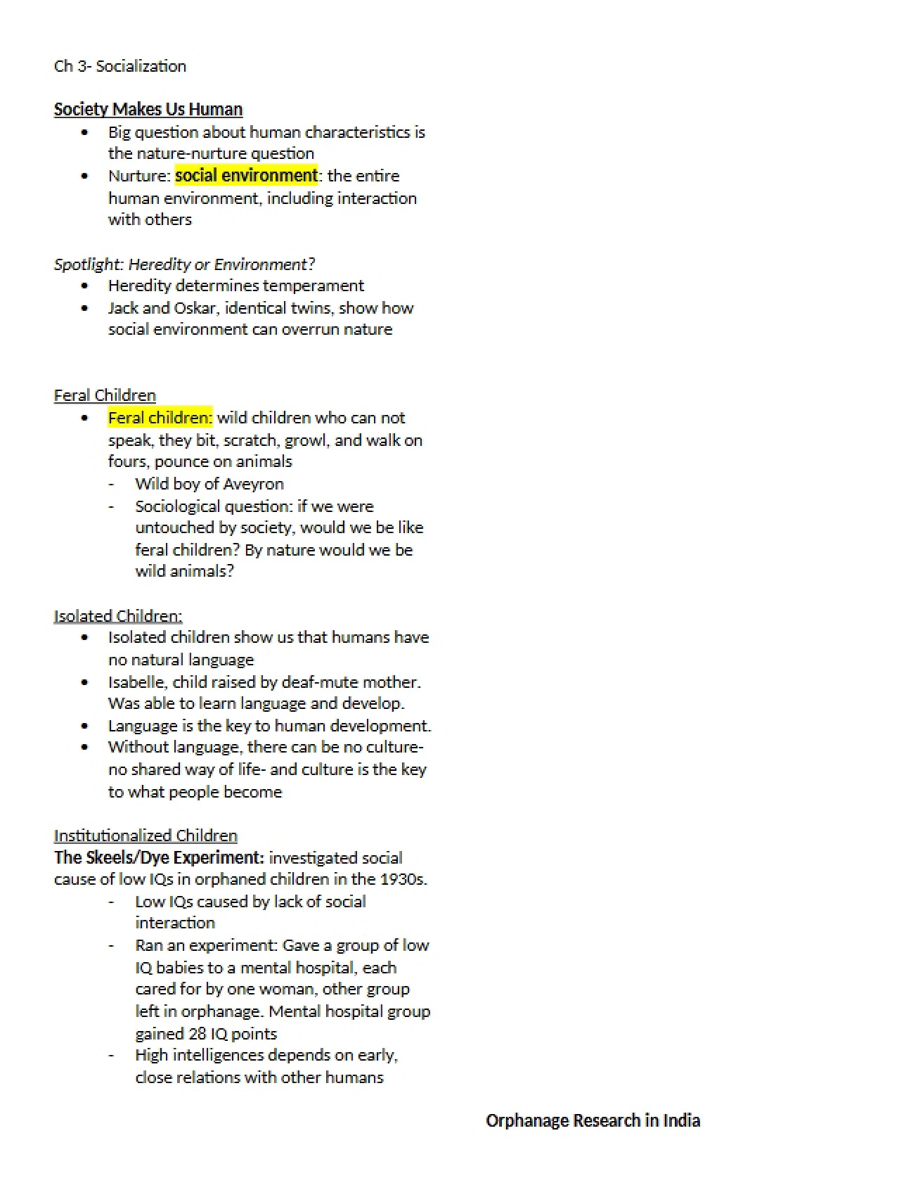 Socialization Overview