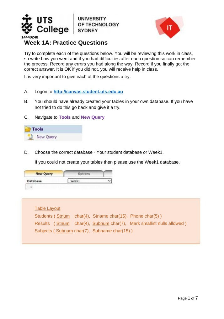 SQL Practice - Displaying Student Numbers, Names, and Phone
