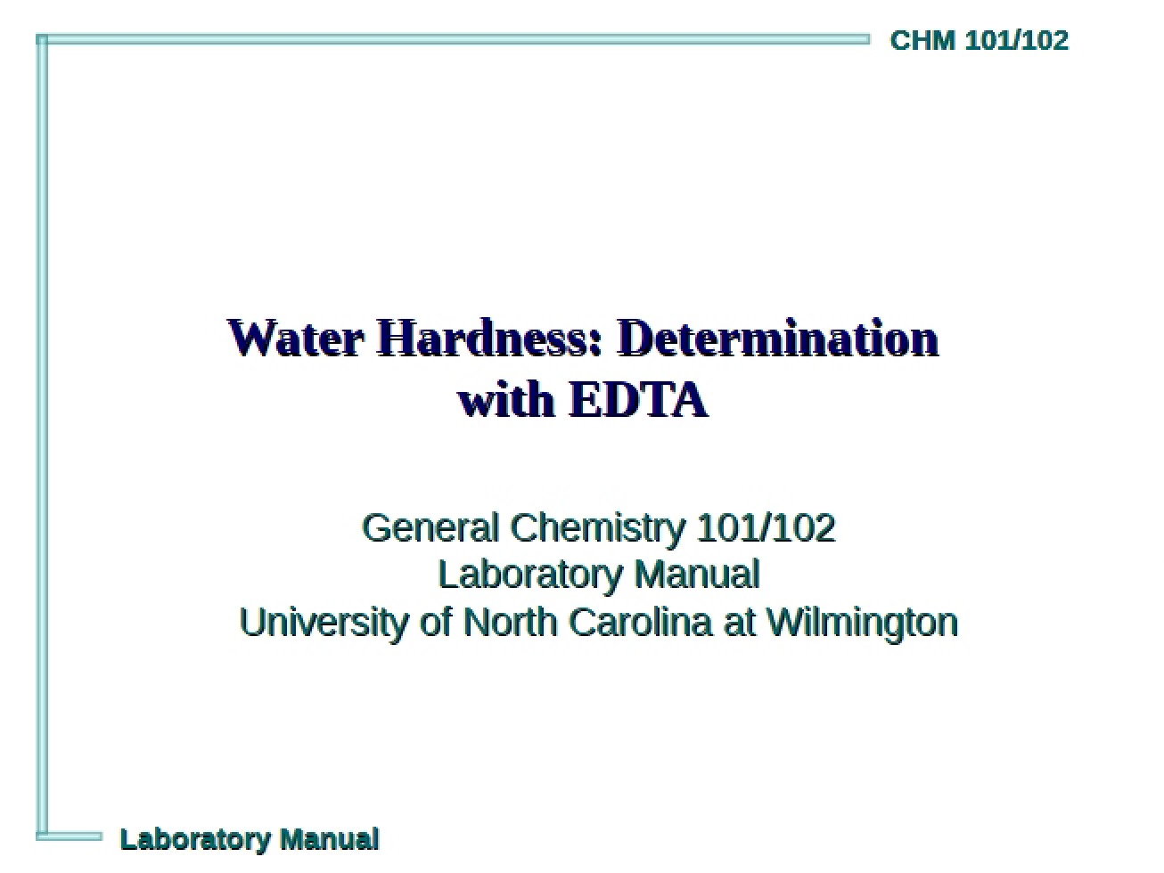 Edta Water Hardness