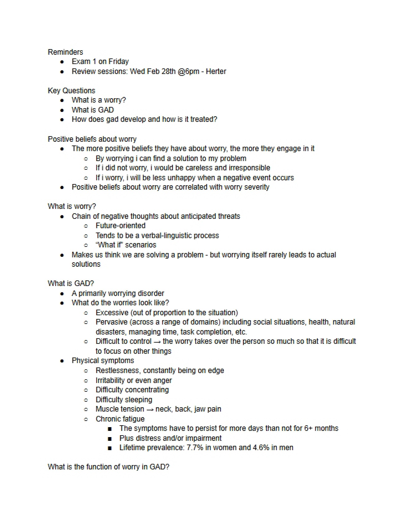 Generalized Anxiety Disorder (GAD)