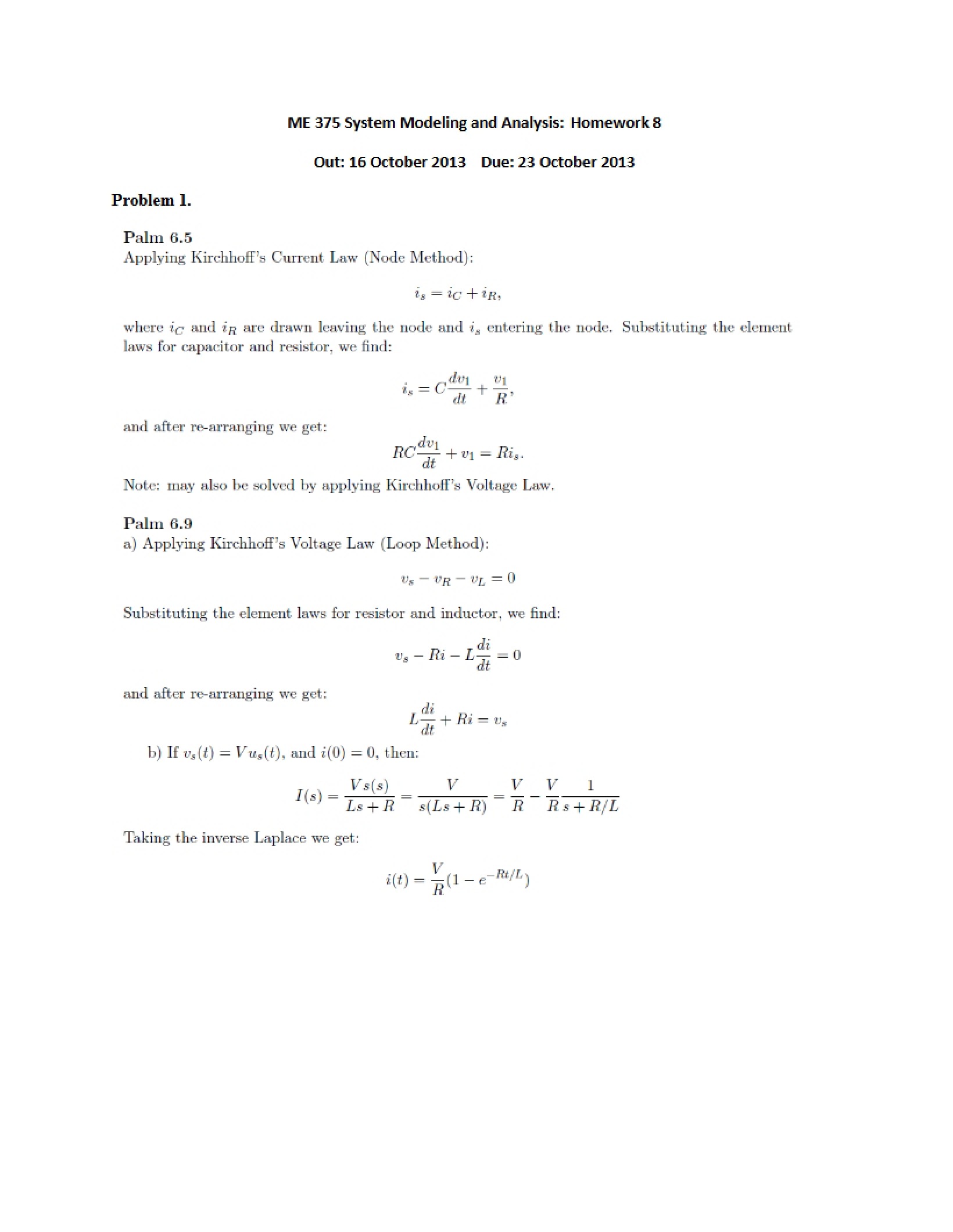 Solution for Homework Eight