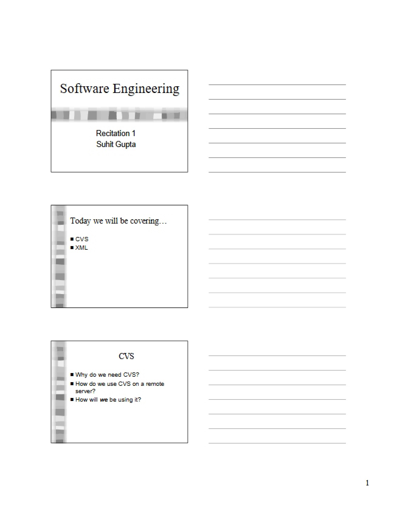 Notes on Software Engineering