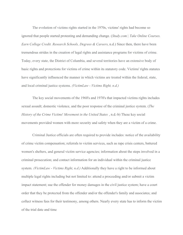 Florida's Bill of Rights and the Victims Rights Movement