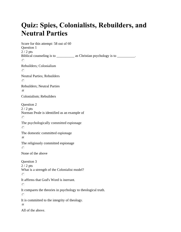 Quiz for Abnormal Psychology
