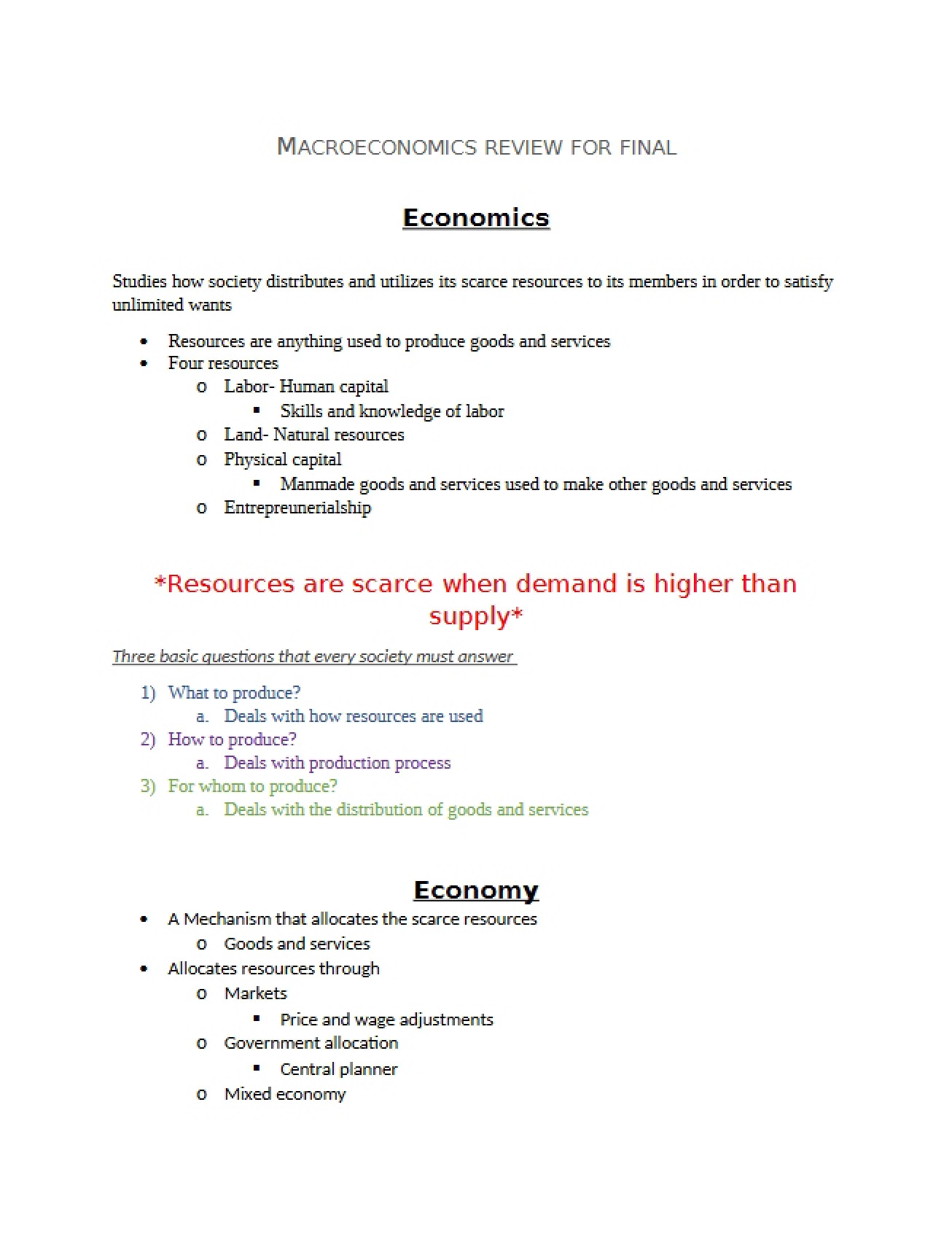 Macroeconomics Overview