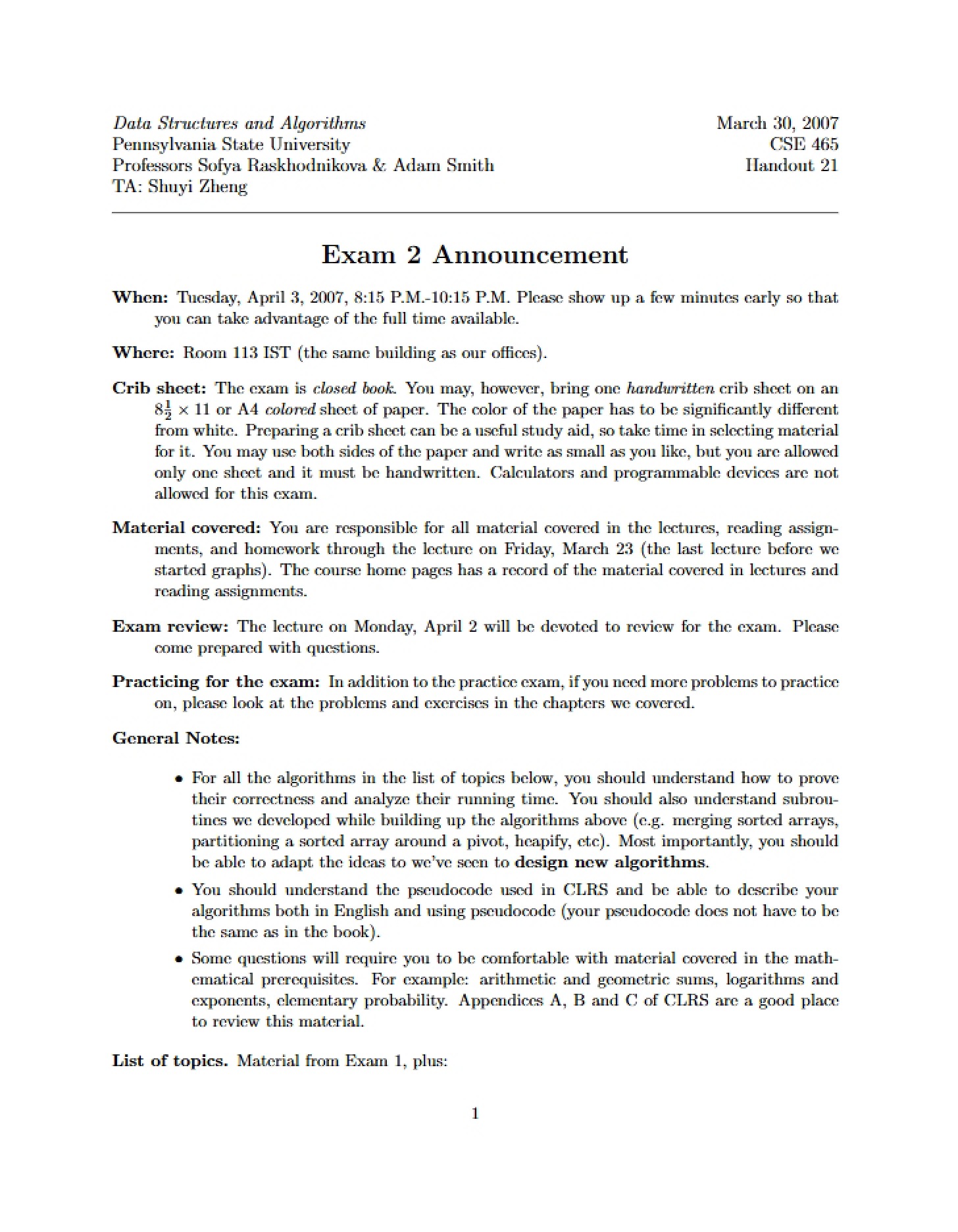 Assessment for CSE 465