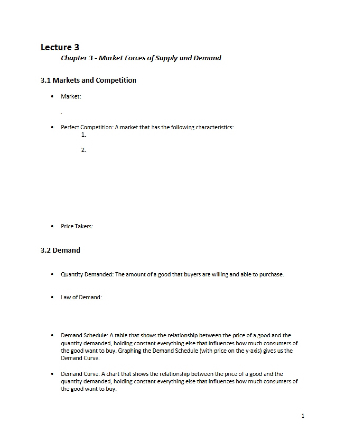 Supply and Demand Market Forces Chapter Three