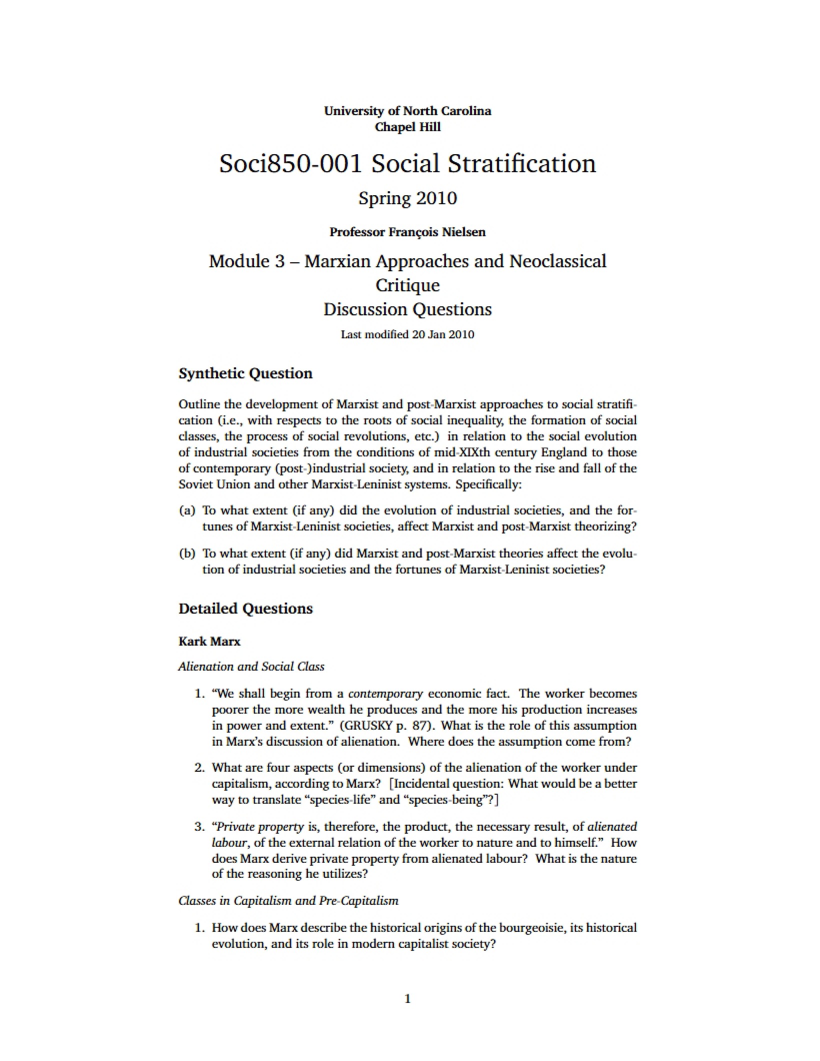 Mod 3 Neoclassical Critique vs Marxian Approaches