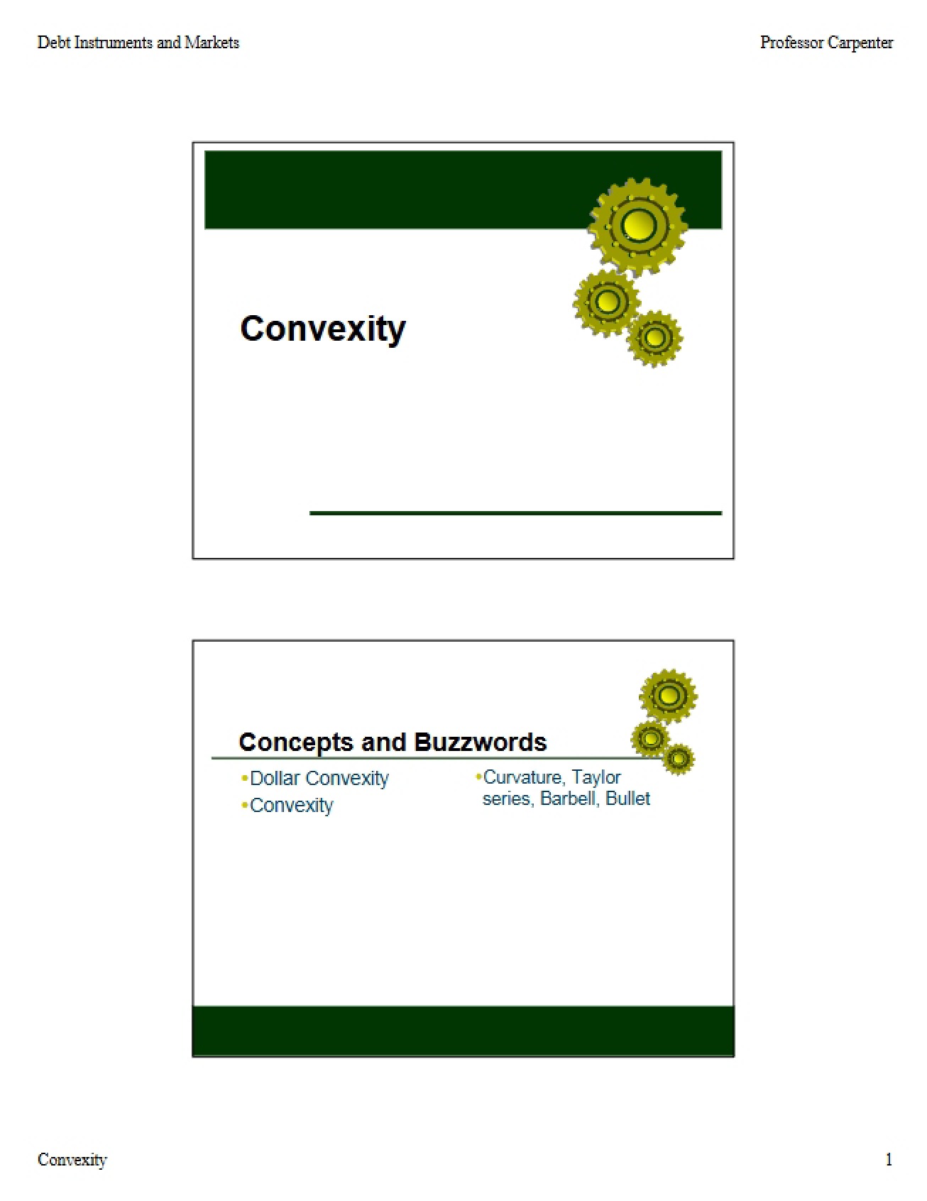 Convexity Notes