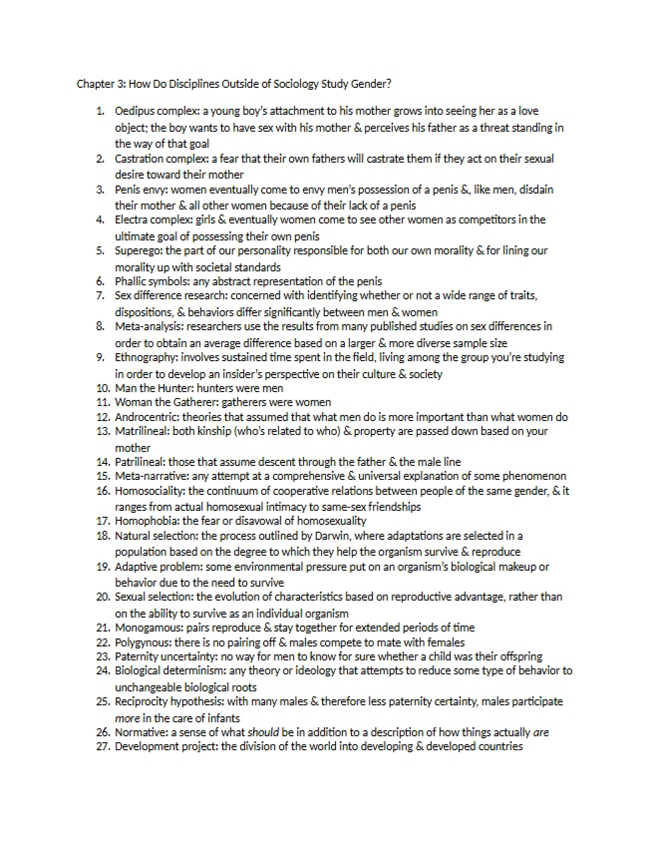 Vocabulary for Chapter 3