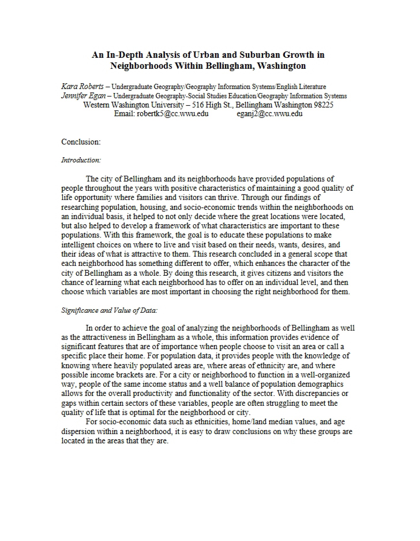 Urban and Suburban Growth Analysis