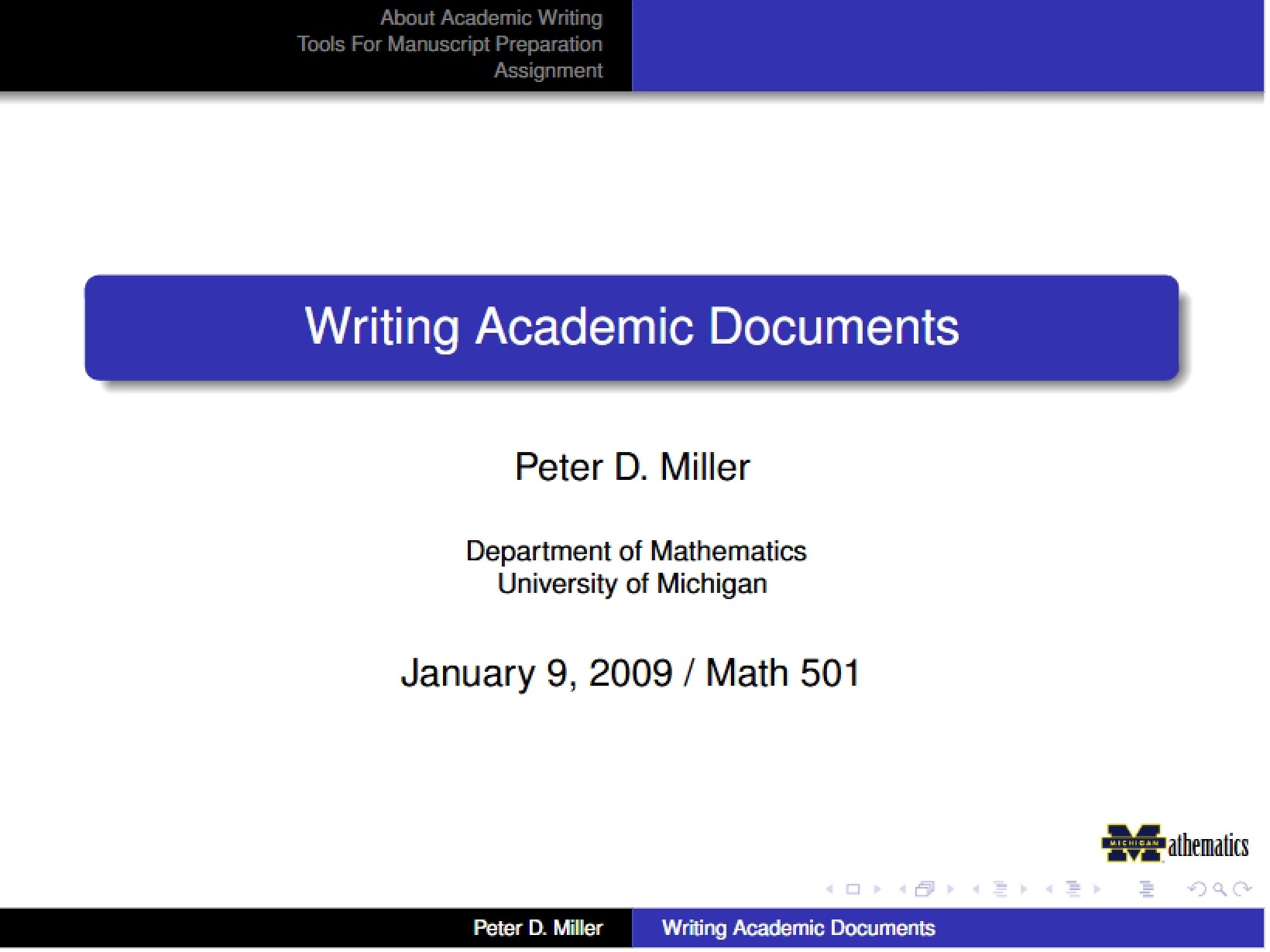 Academic Document Writing