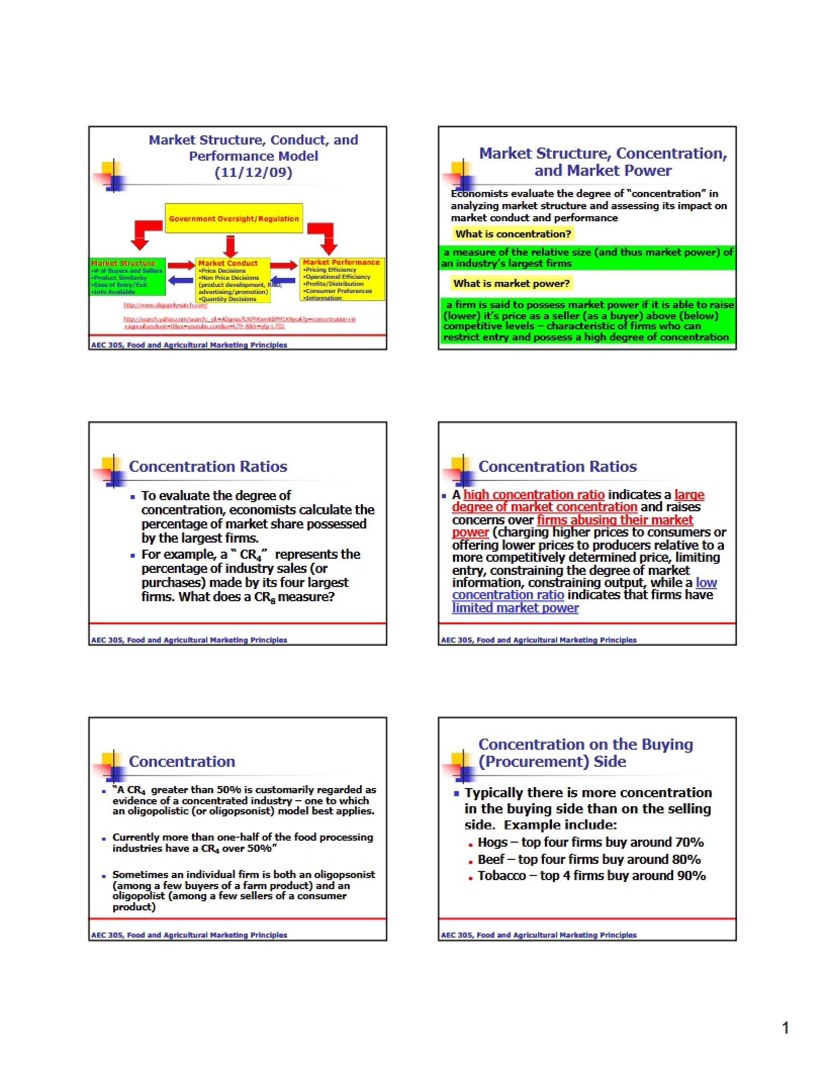Performance, Conduct, and Market Structure Model