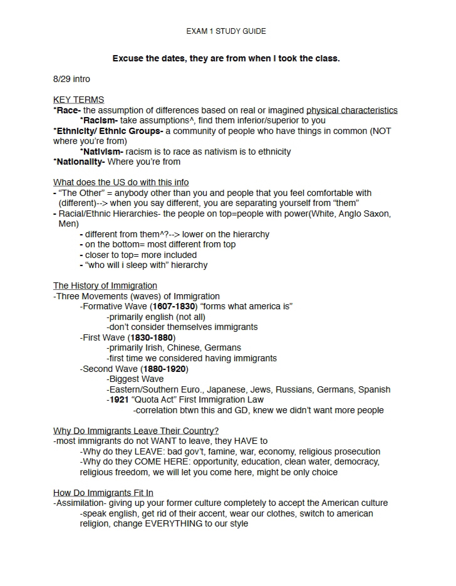 Introductory Exam