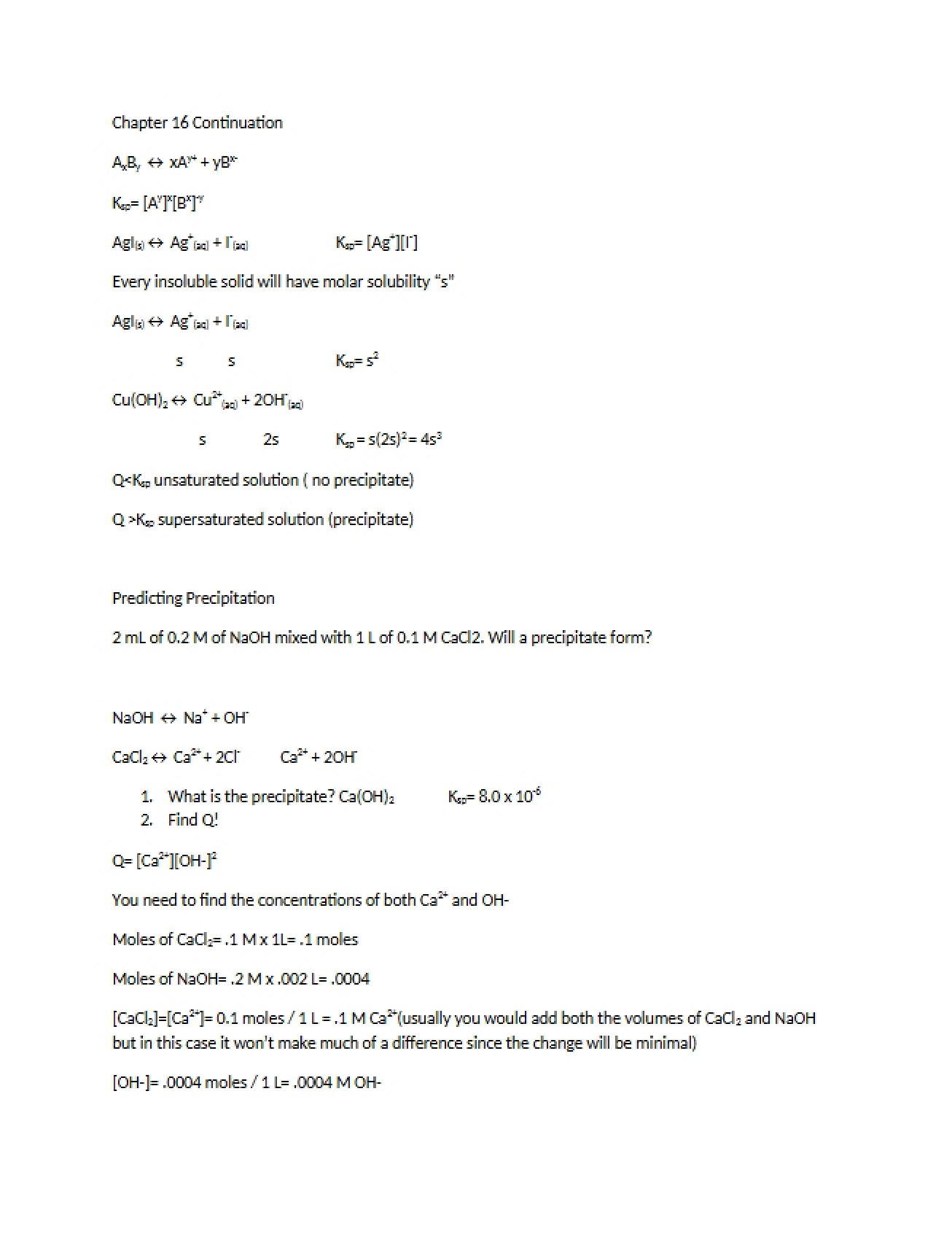 Summary of Concepts from Chapter Sixteen