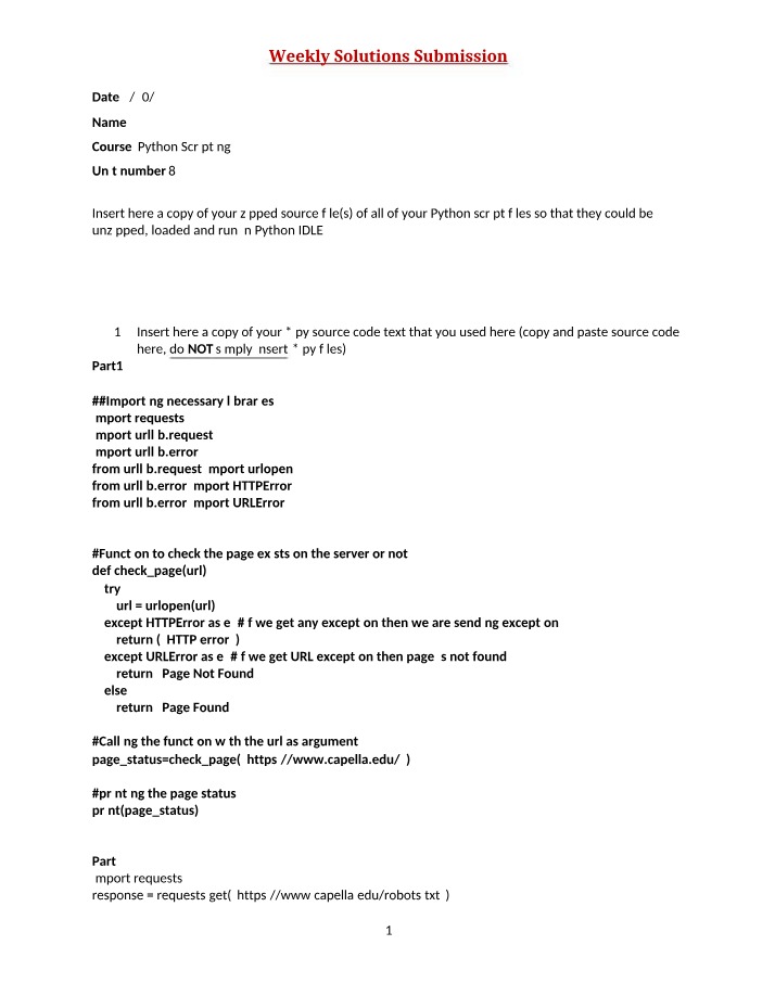 Weekly Python Scripting Solutions