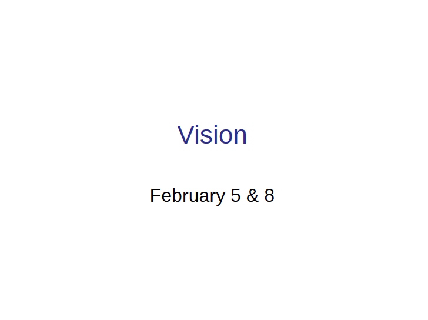 Vision (Feb 5)
