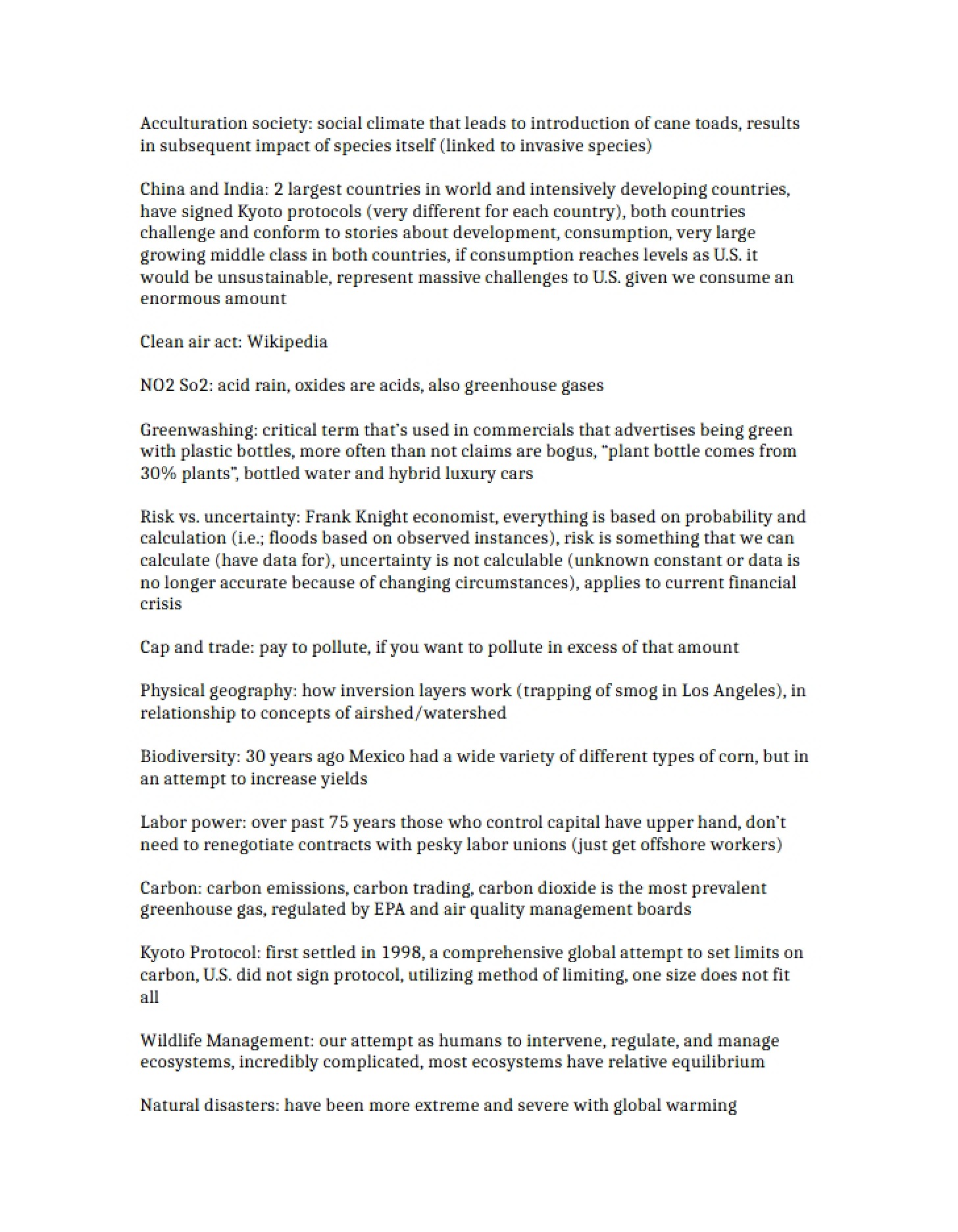 Final Exam Study Guide Geography 257